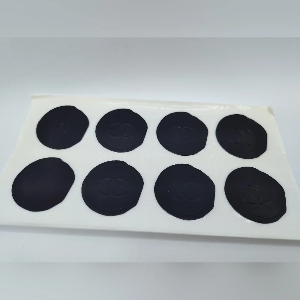 CHANEL Black CC Wax Seal Stickers • Full Sheet of 8 • Authentic Gift Seals